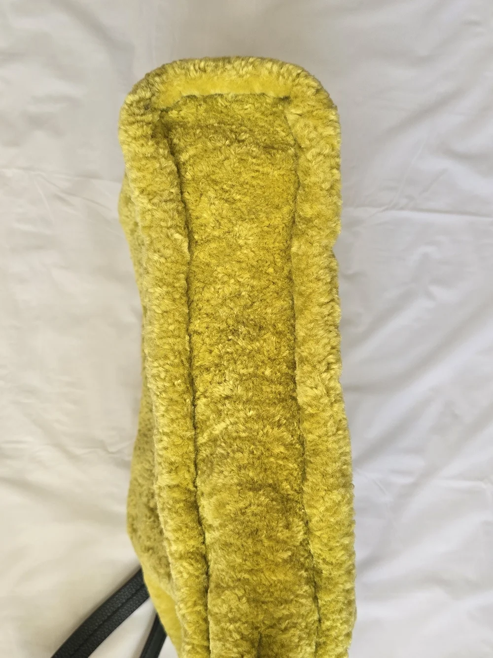 kate spade Yellow Faux-Shearling Tote with Black Straps
